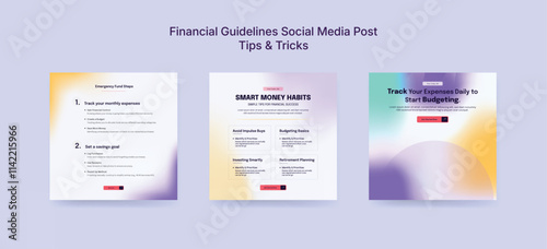 Colorful Online Financial Course Social Media Post Template, Financial Banner Design for Financial Advice Platforms