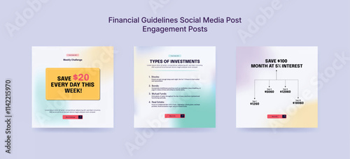 Colorful Online Financial Course Social Media Post Template, Financial Banner Design for Financial Advice Platforms