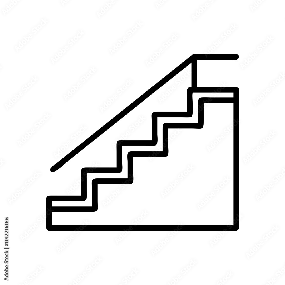 Side view of stairs going up on a white background - growth concept Side view of stairs going up on a white background - growth concept