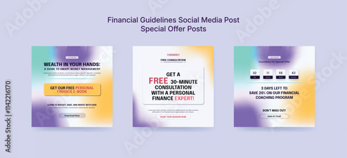 Colorful Online Financial Course Social Media Post Template, Financial Banner Design for Financial Advice Platforms