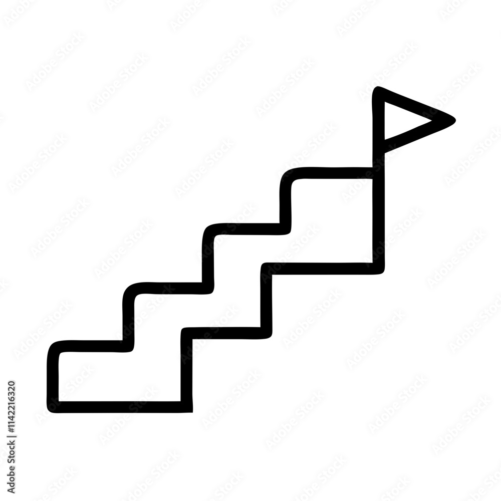 Steps with arrow icon, minimalistic style, black and white colors, concept of growth and development
Steps with arrow icon, minimalistic style, black and white colors, concept of growth and development