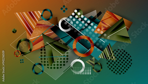Abstract background geometric design with colorful gradients