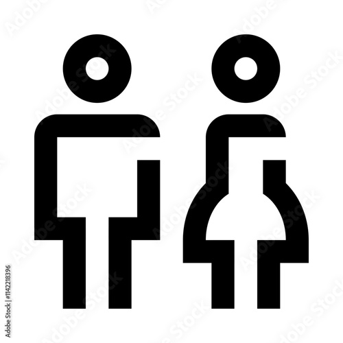 WC Room Person Sign Solid Icon 