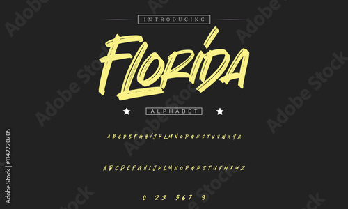 Stylish painted by a brush uppercase vector letters