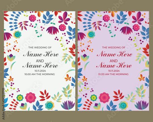  Flowers wedding card
