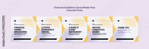 Colorful Online Financial Course Social Media Post Template, Financial Banner Design for Financial Advice Platforms