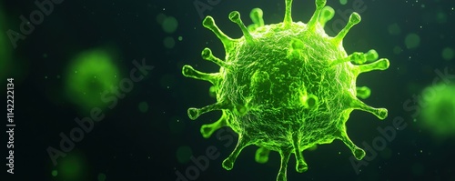 Virus spread microscopic view of sarut in green environment photo