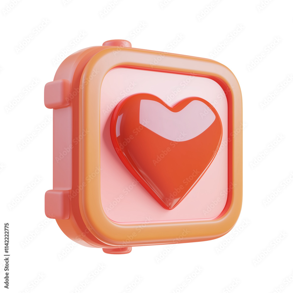 3D icon of heart rate monitor isolated on transparent background 3D icon of heart rate monitor isolated on transparent background