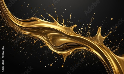 Liquid Gold: Abstract Swirl 