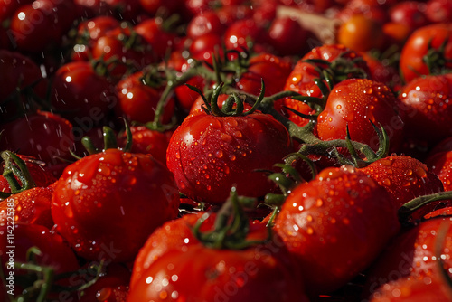 Greeting card with bright holiday composition for celebrate la tomatina photo