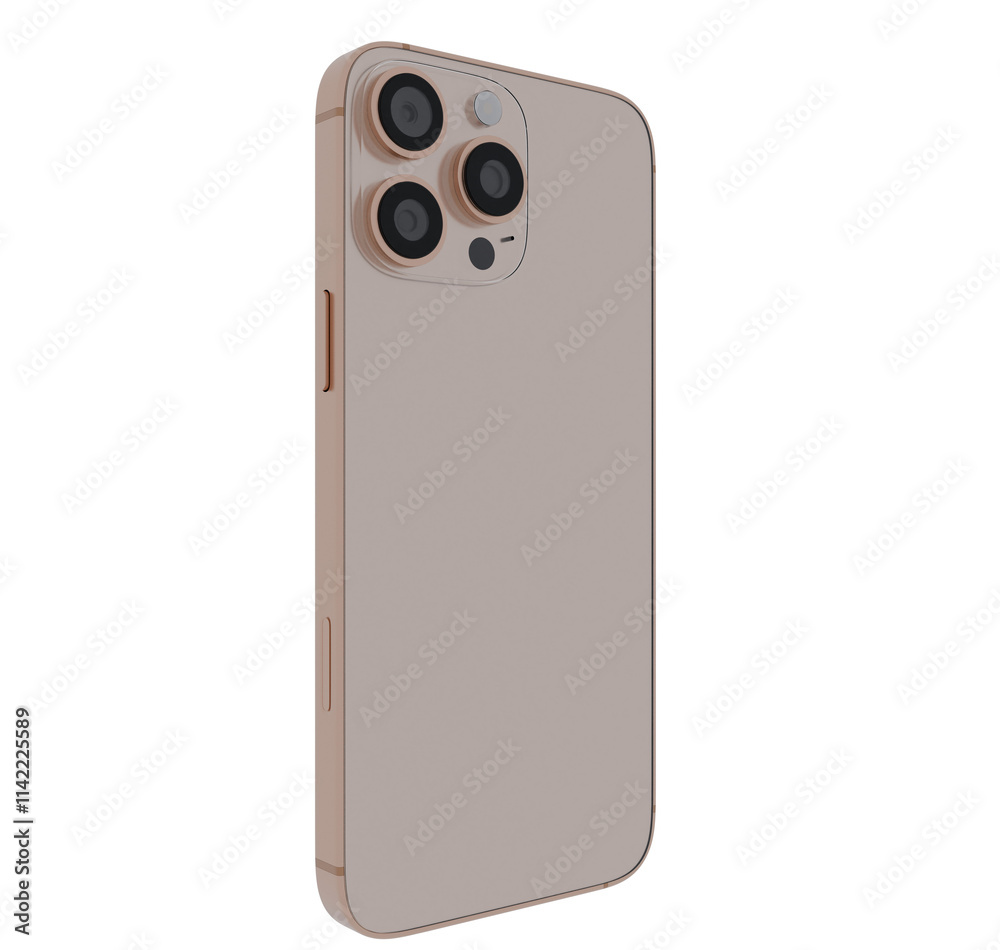 Smartphone Mockup, Gold, Back View Smartphone Mockup, Gold, Back View