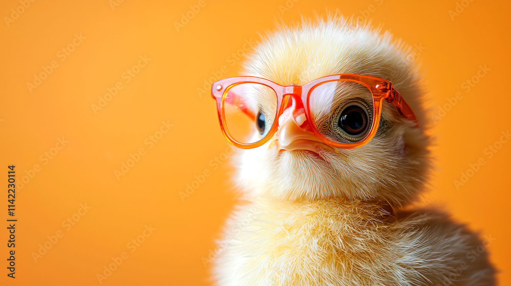 Fototapeta premium Cute chick wearing glasses.