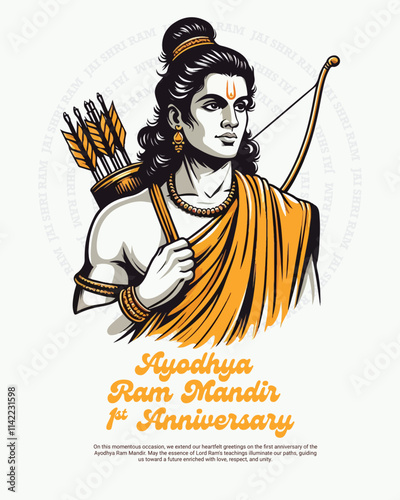 Ayodhya Ram Mandir Jay Shree Ram with lord rama Social media Post Template Banner