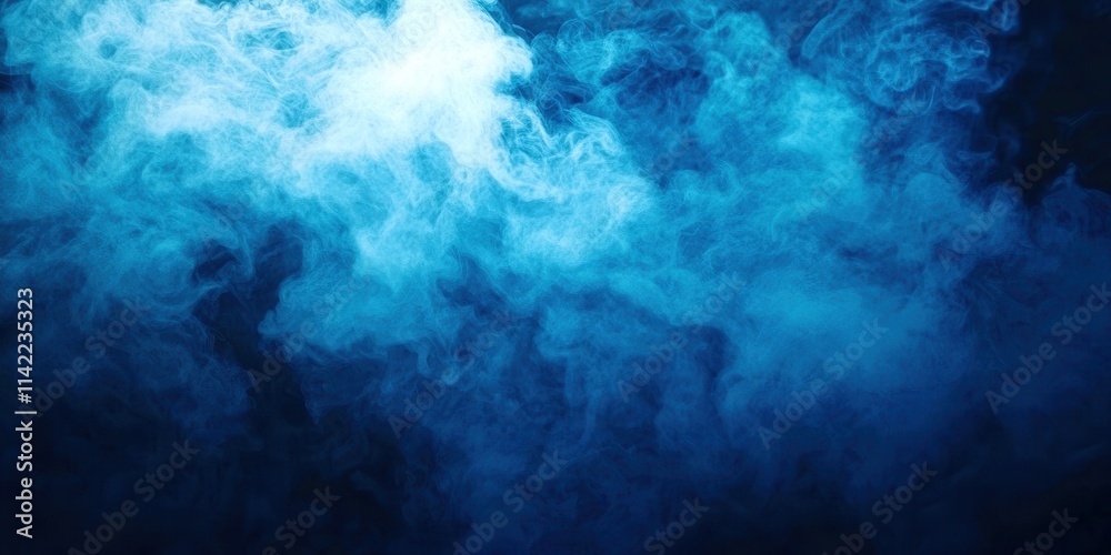 Fototapeta premium Blue smokey cloud with a white cloud in the middle