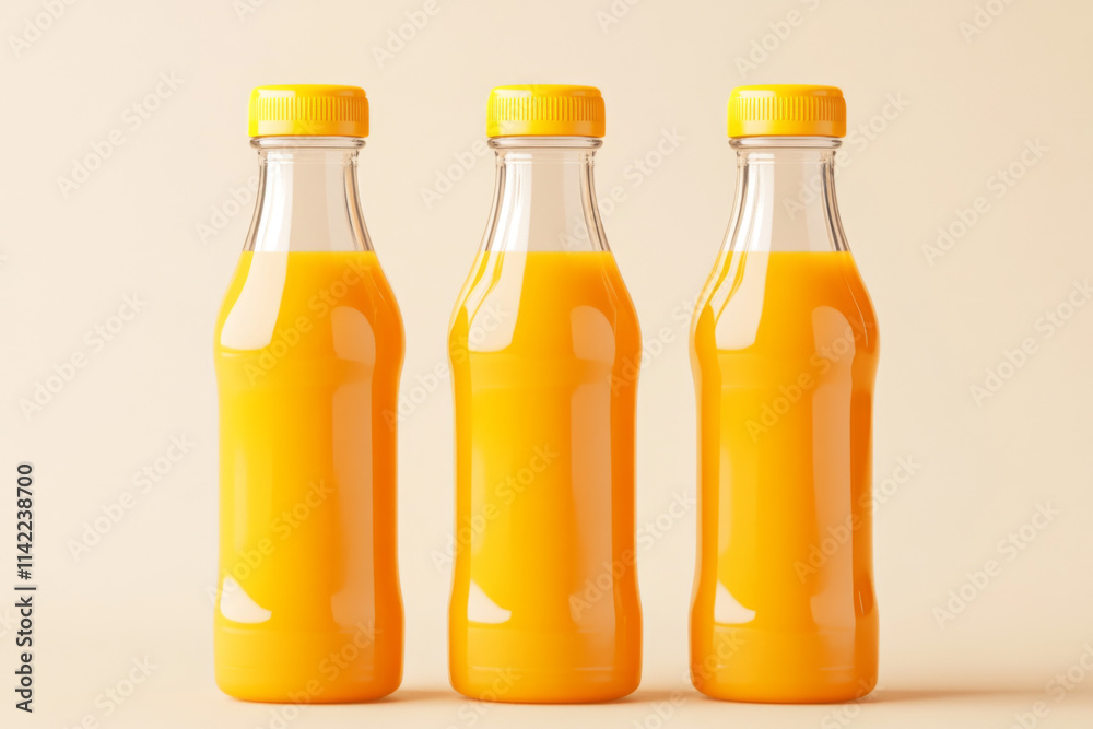 Juice Bottle Mock-Up - Three Bottles Juice Bottle Mock-Up - Three Bottles
