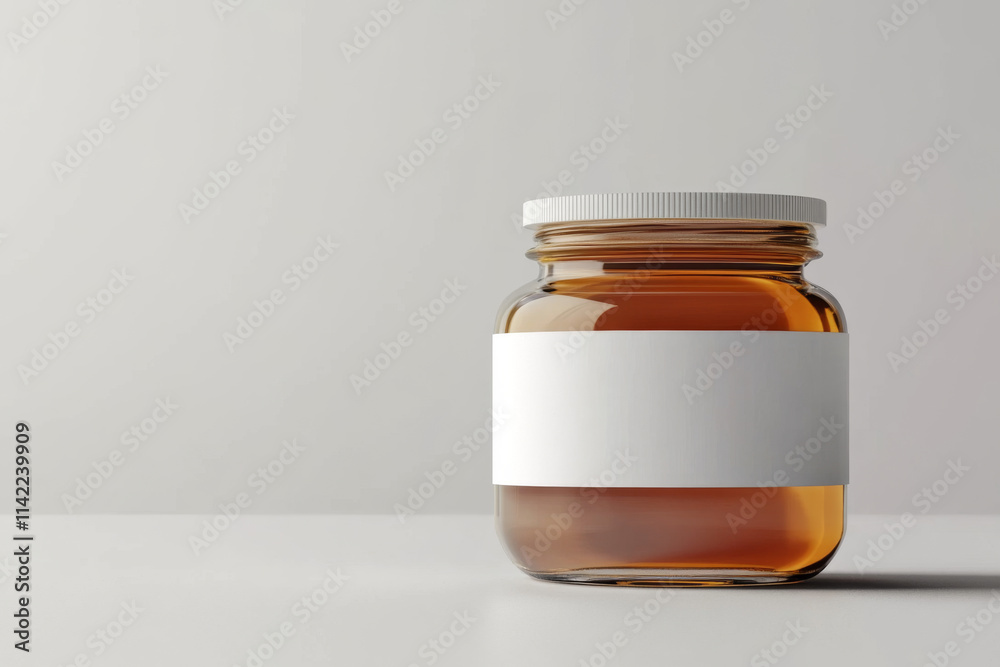 honey jar mockup wrapped around white blank label honey jar mockup wrapped around white blank label