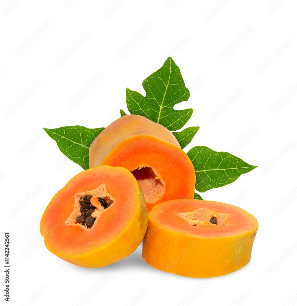 papaya isolated on white background