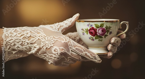 cup of tea with flowers
