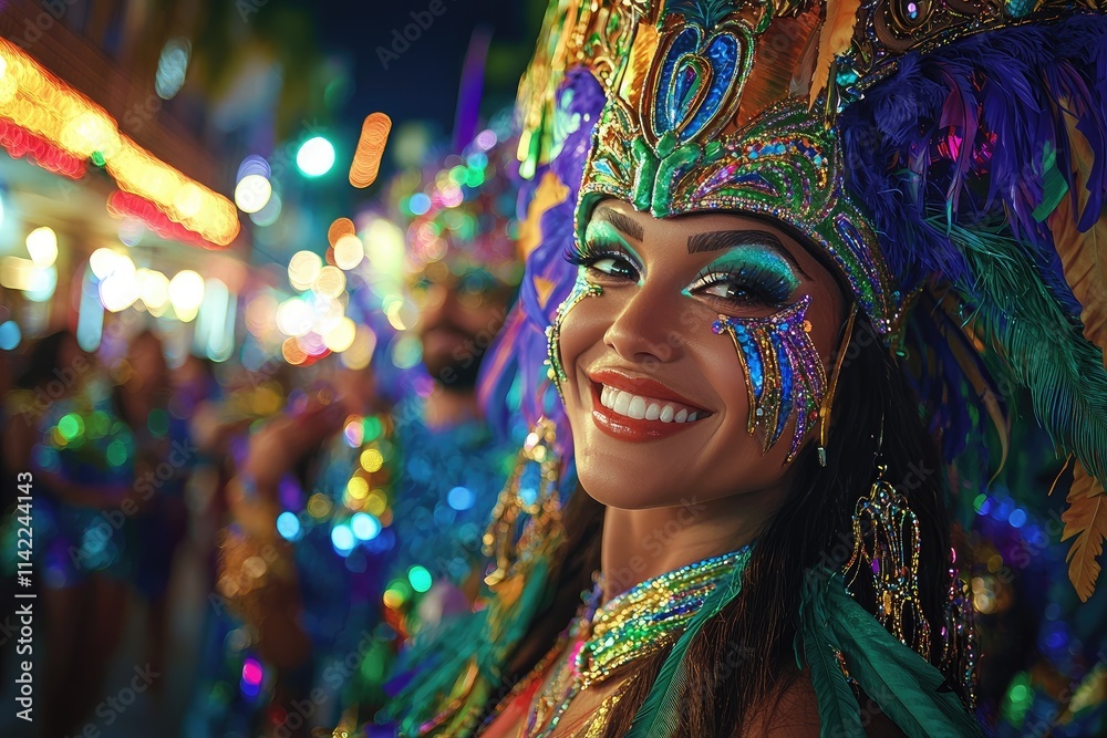 Brazilian Carnival Dancer with Colorful Costume Brazilian Carnival Dancer with Colorful Costume