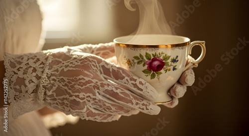 cup of tea with flowers