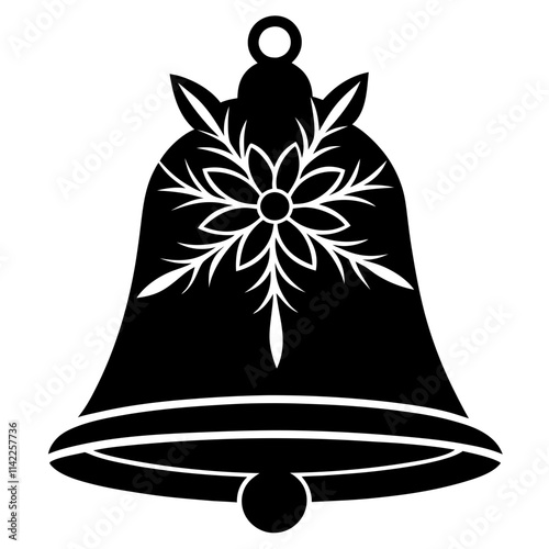 Christmas bell vector silhouette art illustration 