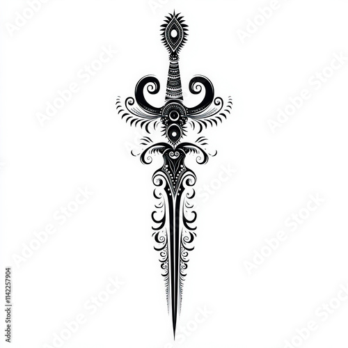 Dagger Silhouette, Black An...