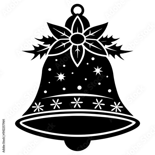 Christmas bell vector silhouette art illustration 