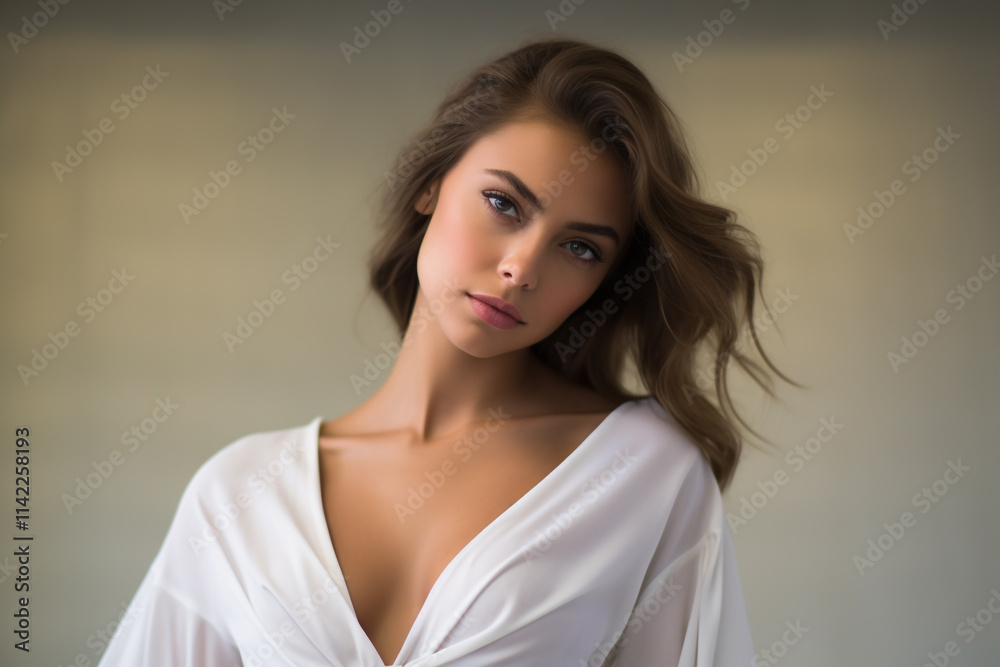 Elegant Model Woman Posing Gracefully Elegant Model Woman Posing Gracefully