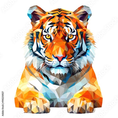 Vibrant tiger illustration reflecting the beauty of wildlife in pop art vector style photo