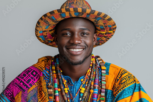 ethnic man on a white backg...