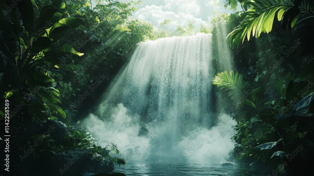 Natural Tropical Paradise Waterfall Natural Tropical Paradise Waterfall