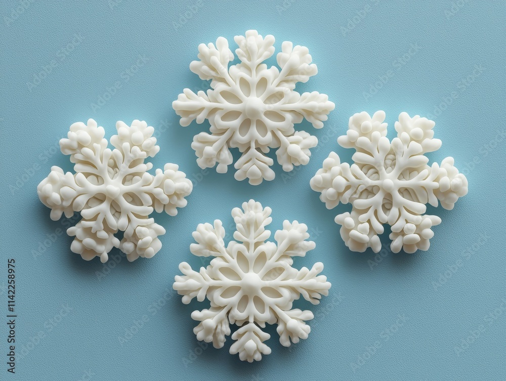 The idea of a winter holiday card featuring a white snowflake on a blue backdrop, with a magical macro snow effect. The banner is adorned with white snowflakes for Christmas. The idea of a winter holiday card featuring a white snowflake on a blue backdrop, with a magical macro snow effect. The banner is adorned with white snowflakes for Christmas.