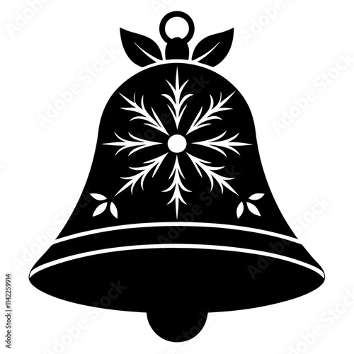 Christmas bell vector silhouette art illustration 