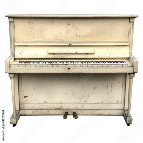 White Piano Isolated