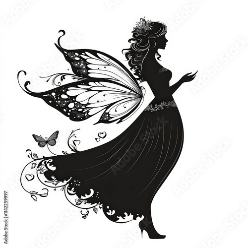 Woman With Wings Silhouette...