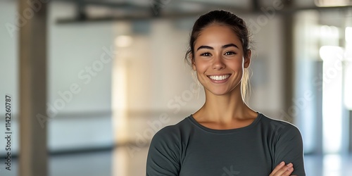 Free Download Portrait of a female dance choreographer standing in a dance studio - GFXLoad