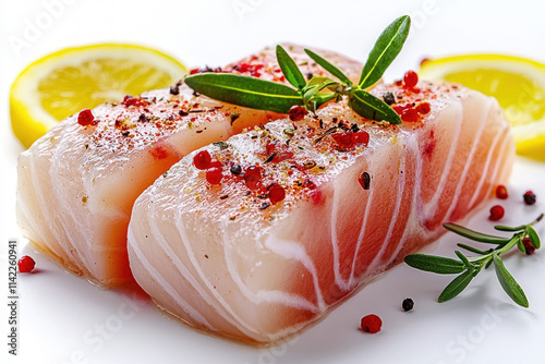 Fish Fillet On White Backgr...