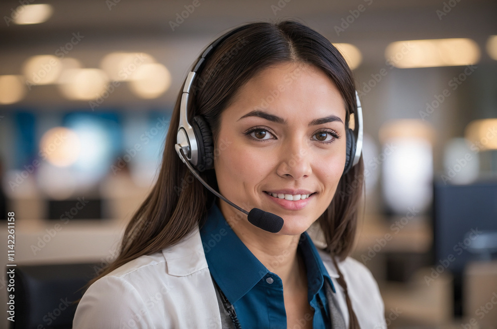 Customer support interaction modern office professional portrait bright environment close-up communication skills Customer support interaction modern office professional portrait bright environment close-up communication skills