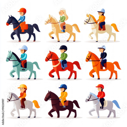 Horse Riding Isolated