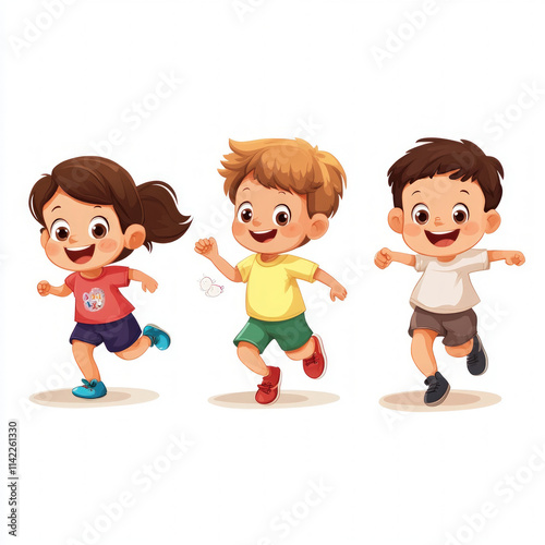 Kids Running Isolated