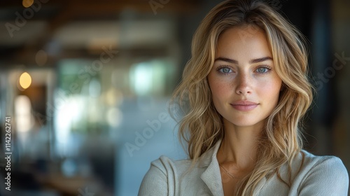 Free Download Beautiful young businesswoman in modern office setting during daytime - GFXLoad