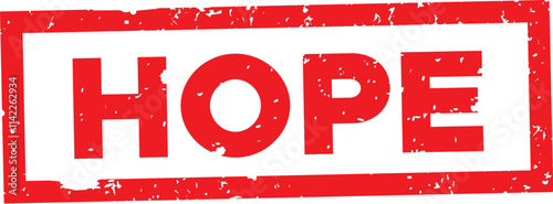 Word HOPE Stamped in Red Ink Illustration