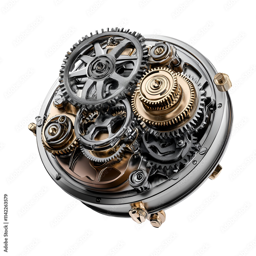 Intricate Mechanical Watch Movement Gears Design Intricate Mechanical Watch Movement Gears Design