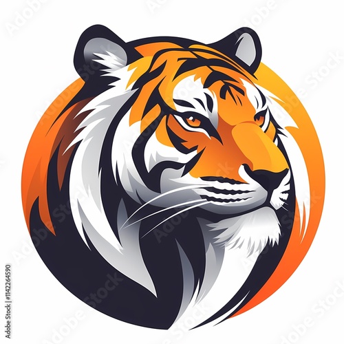 Wallpaper Mural Sleek Tiger Emblem: Minimalist Vector Design Torontodigital.ca