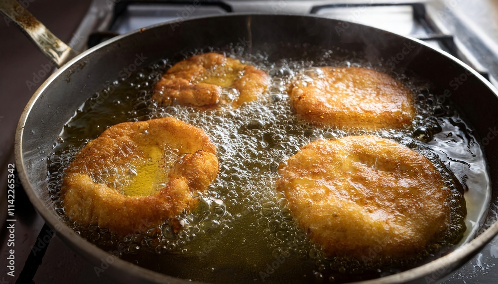 crispy golden banana fritters frying in bubbling hot oil with crisp edges forming in a pan on a stovetop
crispy golden banana fritters frying in bubbling hot oil with crisp edges forming in a pan on a stovetop