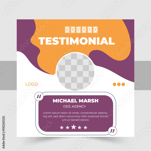 customer service feedback template. client testimonial comment or quote square, Social media post motivation quote template
