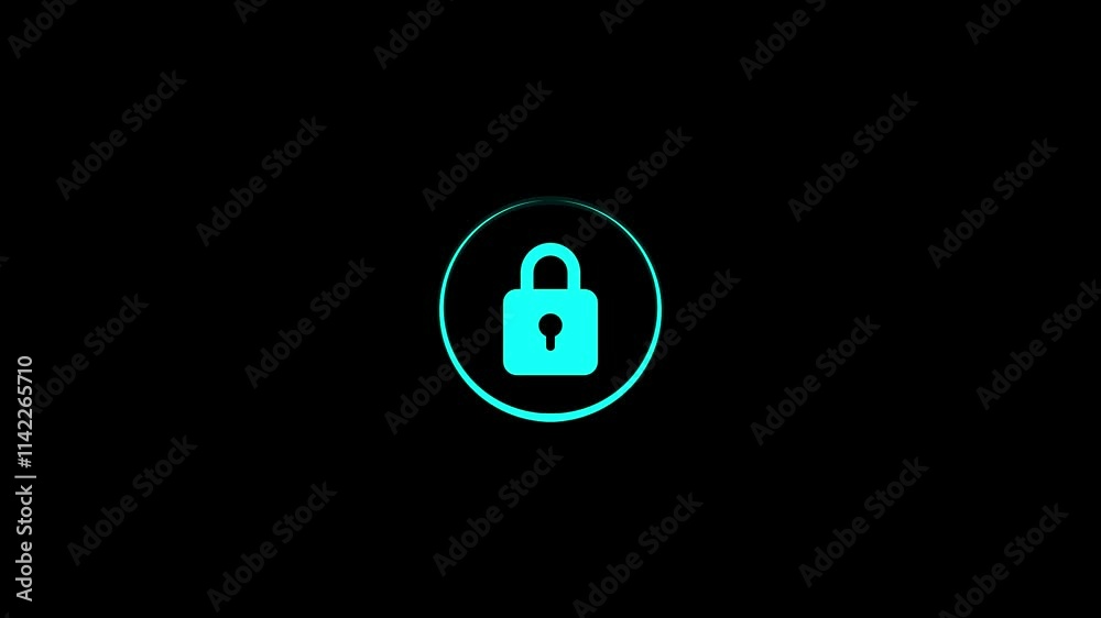 Lock icon Cyber security lock technology privacy concept.safety security privacy padlock circle animated. Lock icon Cyber security lock technology privacy concept.safety security privacy padlock circle animated.