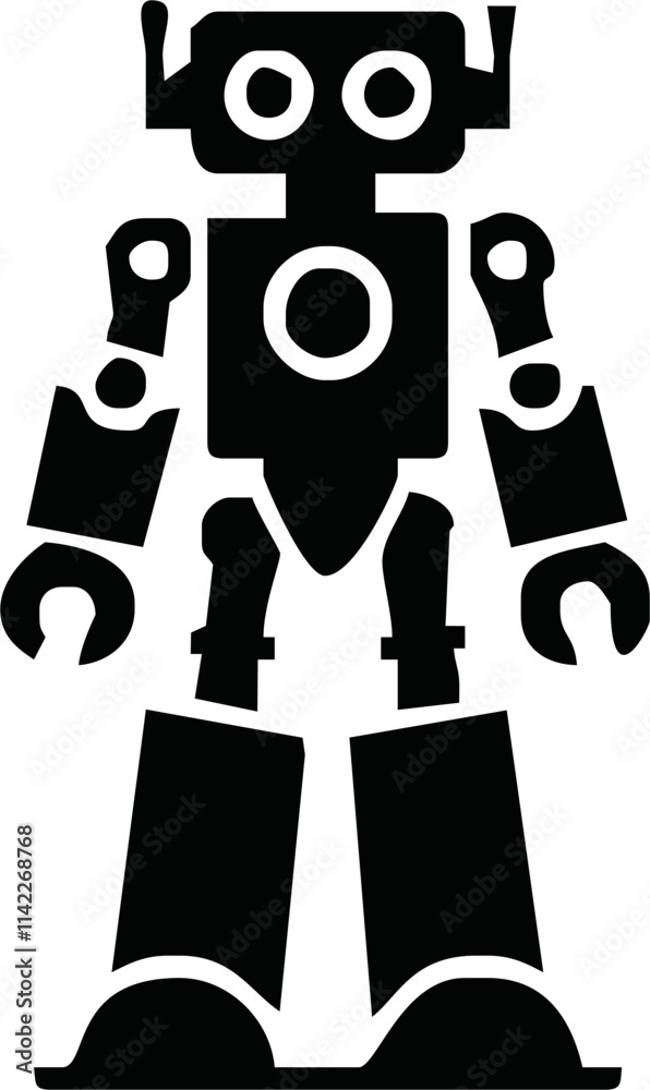 Fototapeta premium various robot silhouettes on the white background
