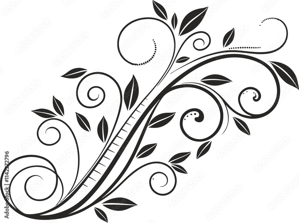 Adobe Illustrator Elegant Black Flower Silhouette Ornament Set – Perfect for Home Decor Adobe Illustrator Elegant Black Flower Silhouette Ornament Set – Perfect for Home Decor