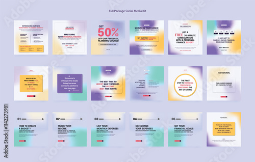 Vibrant Social Media Templates for Financial Advisory Platforms Instagram Marketing Templates for Financial Platforms